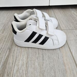 Adidas Kids White and Black Sneakers